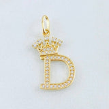 Pendant Crown Letter D 1.8gr / 1.0in / 18K Gold