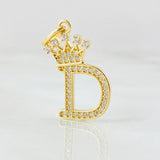 Pendant Crown Letter D 1.8gr / 1.0in / 18K Gold