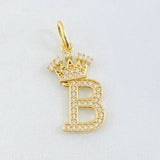 Pendant Crown Letter B 1.9gr / 1.0in / 18K Gold