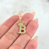 Pendant Crown Letter B 1.9gr / 1.0in / 18K Gold