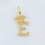 Pendant Crown Letter E 1.75g / 1 in 18K Yellow Gold