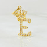 Pendant Crown Letter E 1.75g / 1 in 18K Yellow Gold