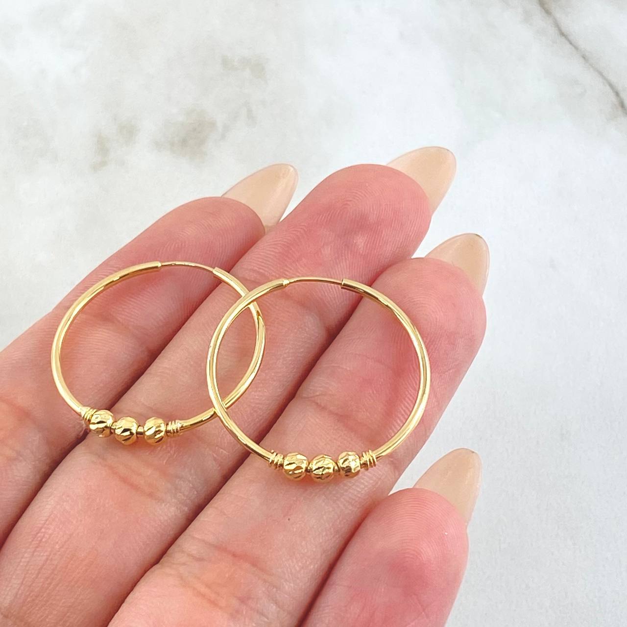 Hoop Earrings Trio 1.6gr / 1.0in / 18K Gold