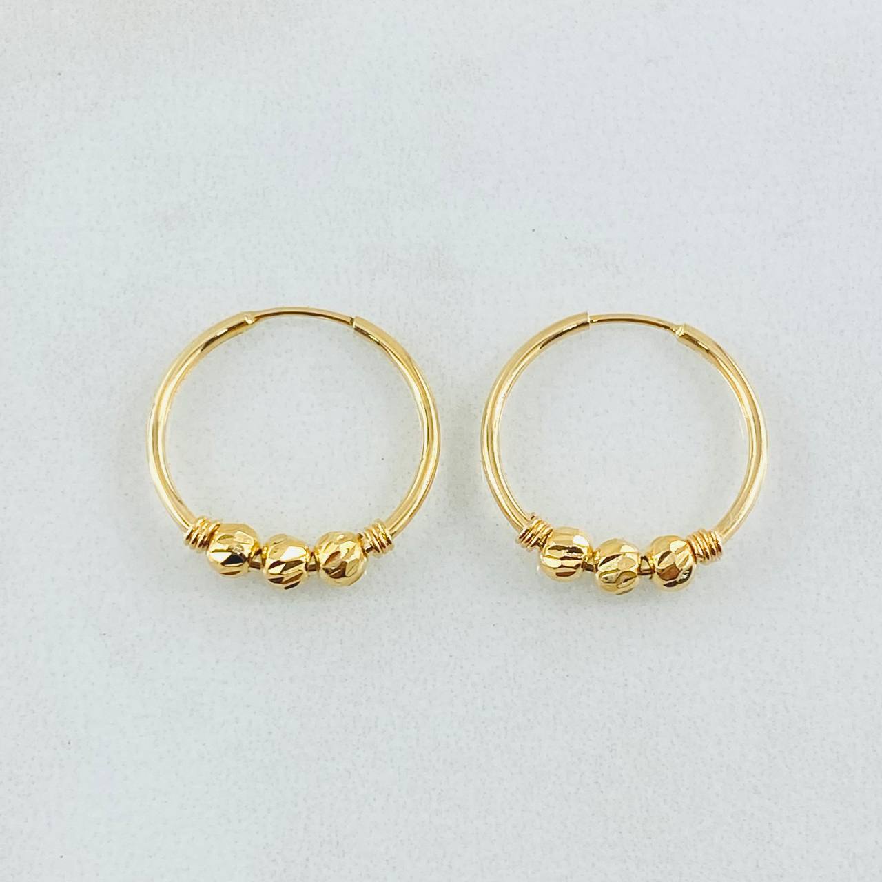 Hoop Earrings Trio 1.05gr / 0.6in / 18K Gold