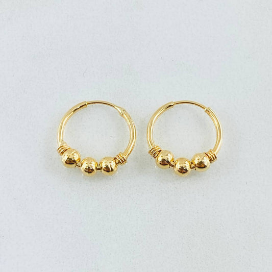 Candongas Trio 0.95gr / 1.3cm / Oro Amarillo 18K
