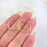 Smooth Hoop Earrings 0.95gr / 3/4 in / Yellow Gold 18K *