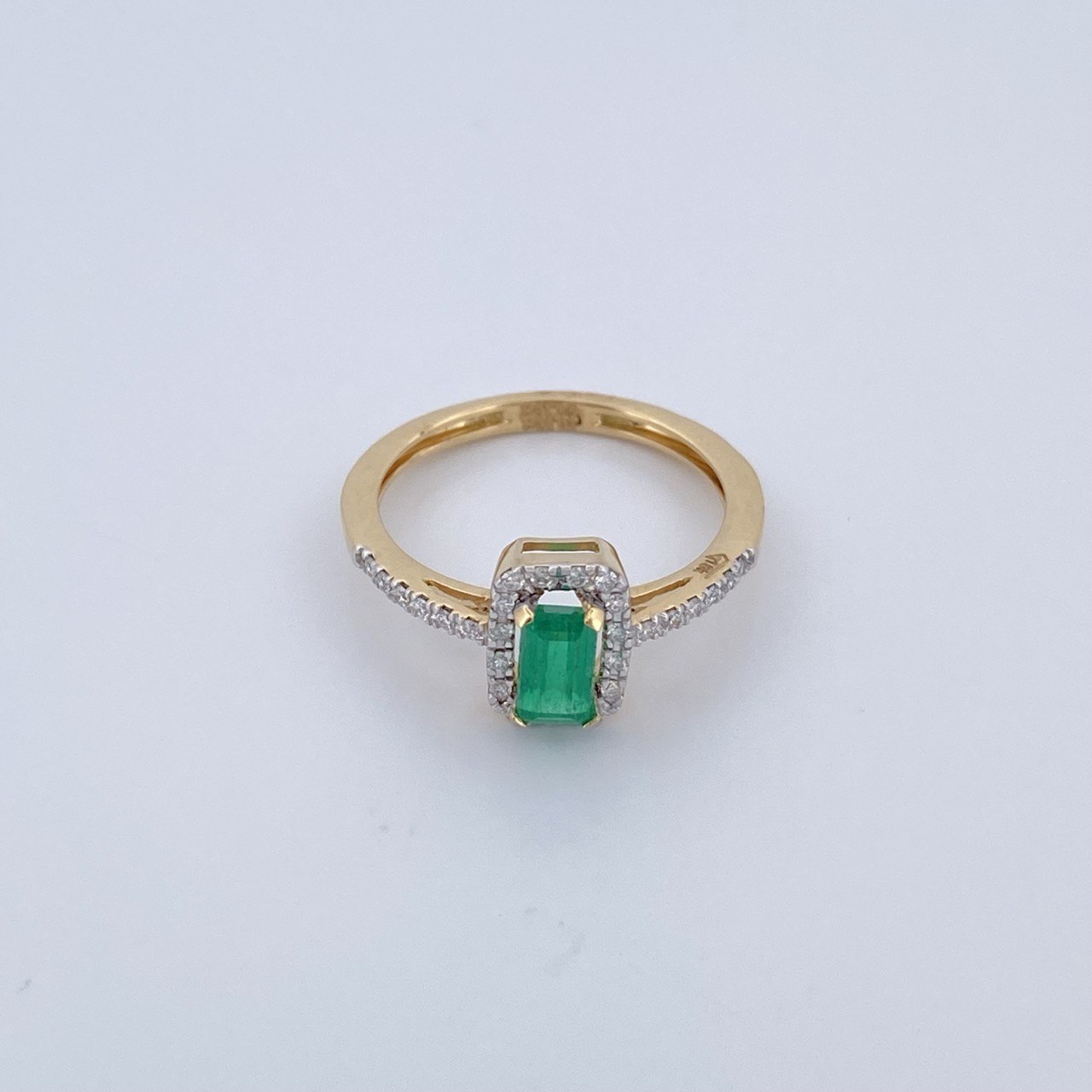 Mia Emerald Ring 2.6gr / Size 6 3/4 / Two Tone Yellow White 18K &