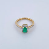 Mia Emerald Ring 2.6gr / Size 6 3/4 / Two Tone Yellow White 18K &