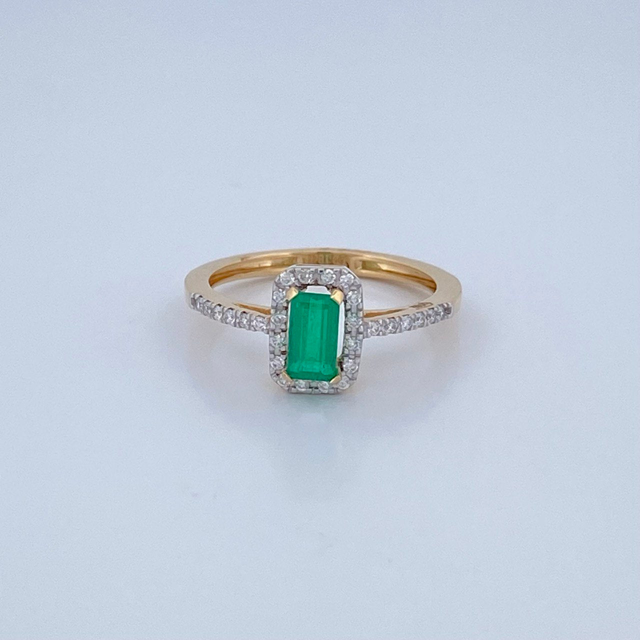 Mia Emerald Ring 2.6gr / Size 6 3/4 / Two Tone Yellow White 18K &