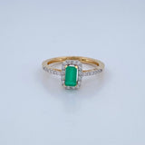 Mia Emerald Ring 2.6gr / Size 6 3/4 / Two Tone Yellow White 18K &