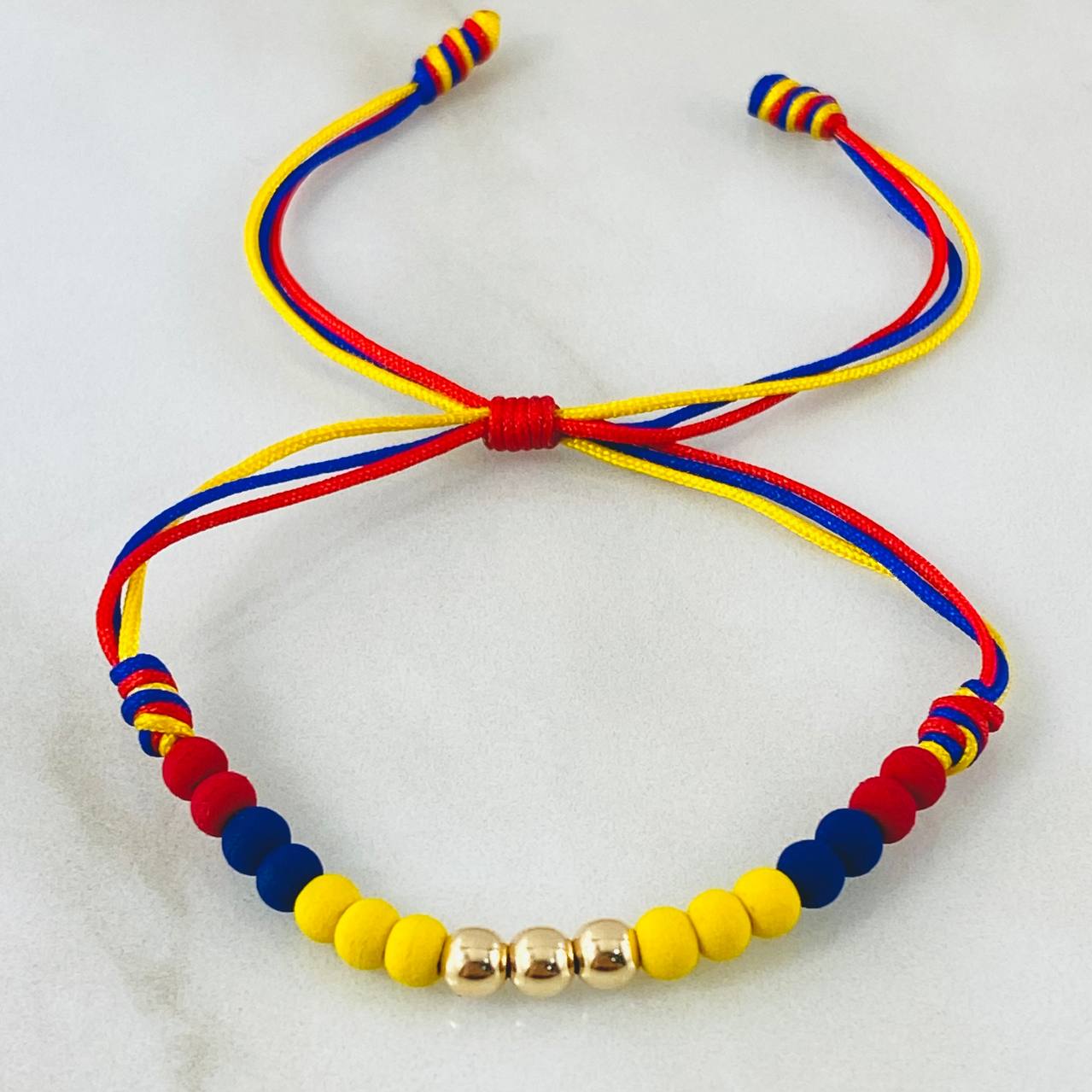 Tricolor Beads Bracelet Style 2° 0.25gr / 18K Yellow Gold *