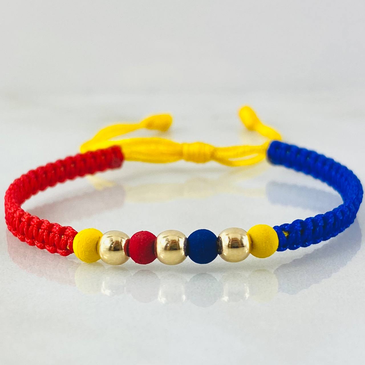 Tricolor Beads Bracelet Style 3° 0.25gr / 18K Yellow Gold *