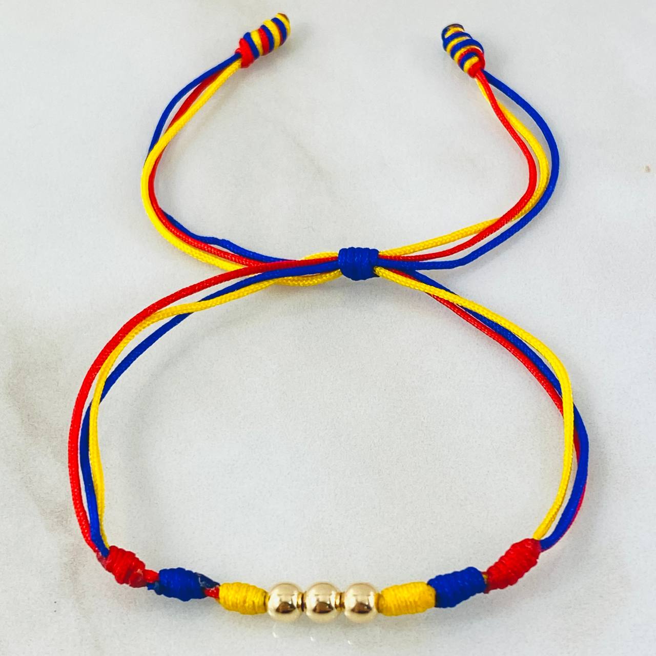 Tricolor Beads Bracelet Style 1° 0.25gr / 18K Gold