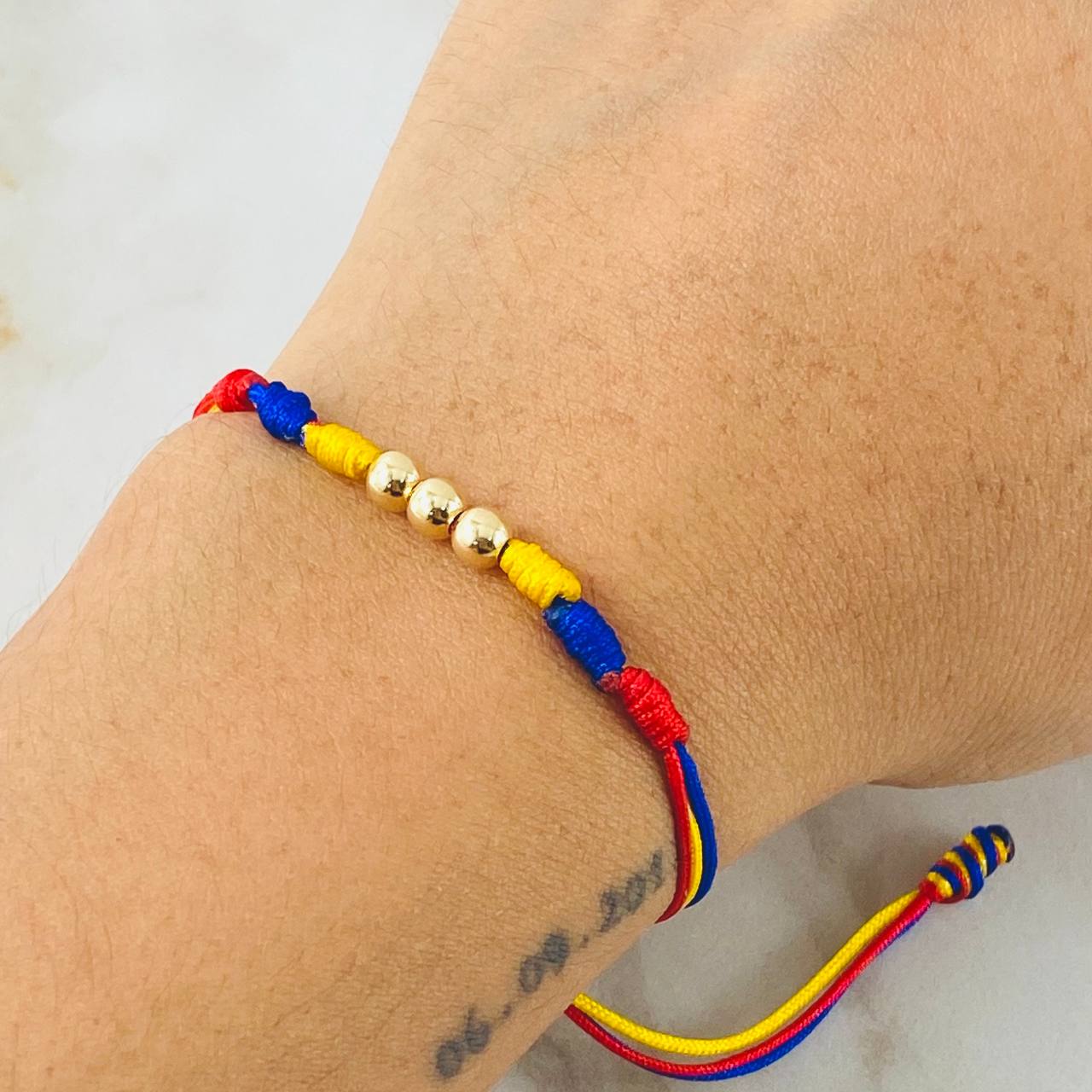 Tricolor Beads Bracelet Style 1° 0.25gr / 18K Gold