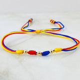 Tricolor Beads Bracelet Style 5° 0.15gr / 18K Yellow Gold *