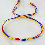 Tricolor Beads Bracelet Style 5° 0.15gr / 18K Yellow Gold *