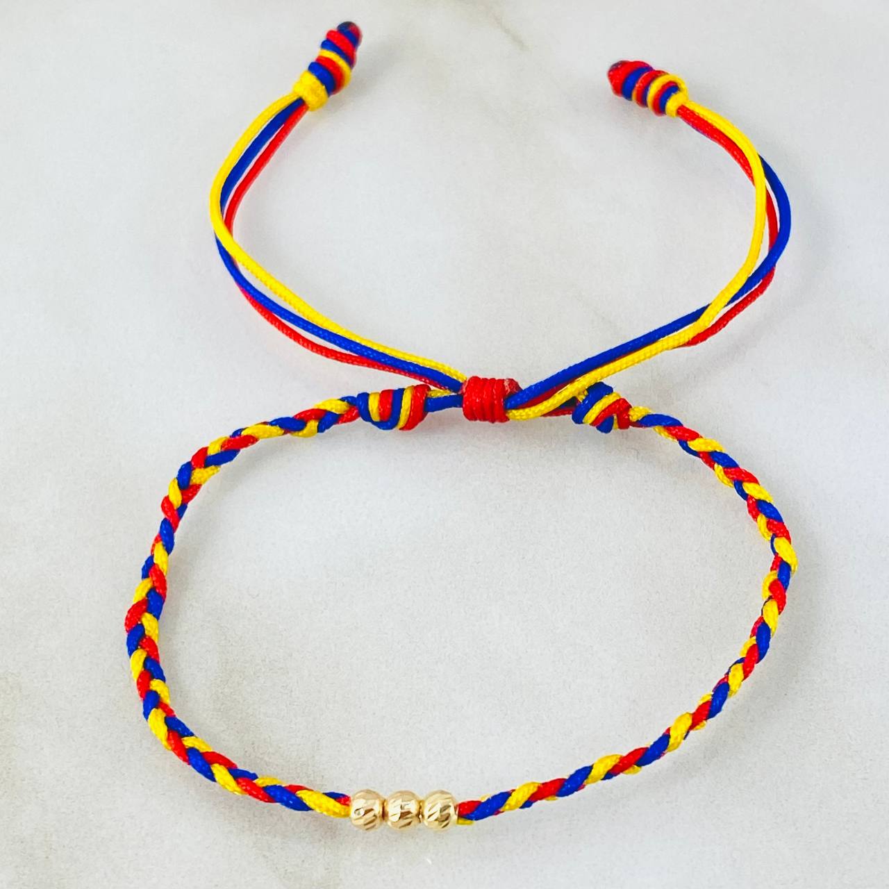 Tricolor Beads Bracelet Style 4° 0.2gr / 18K Yellow Gold *