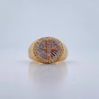 Cross Ring 6.7gr / T10 / White Zircons Three 18K Golds $