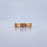 Anillo Oso Ts 2gr / T5 3/4 / Circones Blancos Oro Amarillo 18K $