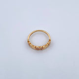 Anillo Oso Ts 2gr / T5 3/4 / Circones Blancos Oro Amarillo 18K $