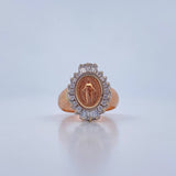 Miraculous Virgin Ring 7gr / Size 7 3/4 / White Zircons Two-tone 18K White and Rose Gold $