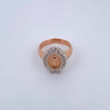 Miraculous Virgin Ring 7gr / Size 7 3/4 / White Zircons Two-tone 18K White and Rose Gold $