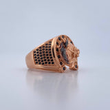 Anillo Herradura Caballo 9.2gr / T9 3/4 / Circones Negros Dos Oros Negro Rosa 18K $