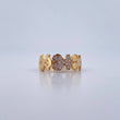 Anillo Oso Ts 2.9gr / T6 3/4 / Circones Blancos Oro Amarillo 18K $