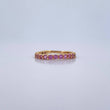 Ring Band 1.75gr / Size 4 3/4 / Pink Zircons 18K Yellow Gold $