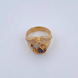 Anillo San Miguel Arcangel 9.05gr / T10 1/4 / Circones Blancos Tres Oros 18K $