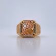 Anillo Caballo 9.1gr / T10 / Circones Blancos Tres Oros 18K $