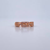 Cuban Link Ring 2.3gr / T6 1/4 / White Zircons 18K Rose Gold $