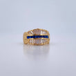 Anillo Elemento 5.55gr / T7 / Circones Azules Blancos Oro Amarillo 18K $