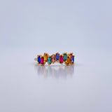 Anillo Rainbow 2gr / T6 1/4 / Circones Colores Oro Amarillo 18K $