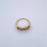 Anillo Rainbow 2gr / T6 1/4 / Circones Colores Oro Amarillo 18K $