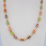 Cadena Rustica 14.15gr / 62cm / 4.3mm Cauchos Colores Oro Amarillo 18K $