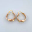 Candongas Aleja Ondas 3gr / 2.4cm / Punteadas Tres Oros 18K $