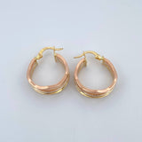 Candongas Aleja Ondas 3gr / 2.4cm / Punteadas Tres Oros 18K $
