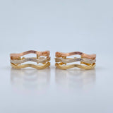 Candongas Aleja Ondas 3gr / 2.4cm / Punteadas Tres Oros 18K $