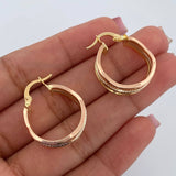 Candongas Aleja Ondas 3gr / 2.4cm / Punteadas Tres Oros 18K $