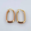 Hoop Earrings Rectangular Hoop 3.9gr / 3.3cm / Dotted Three 18K Gold $