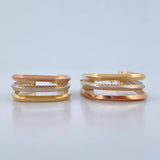 Hoop Earrings Rectangular Hoop 3.9gr / 3.3cm / Dotted Three 18K Gold $