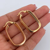 Hoop Earrings Rectangular Hoop 3.9gr / 3.3cm / Dotted Three 18K Gold $