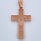 Pendant Virgin Miraculous Cross Rosary 14.55gr / 6.9cm / Black Zircons Two-tone Black and Rose 18K $
