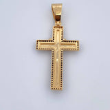 Dije Cruz Virgen Guadalupe Rosario 9.55gr / 5.8cm / Circones Negros Dos Oros Negro Amarillo 18K $