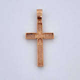 Dije Cruz Doble 7.8gr / 5.2cm / Circones Blancos Dos Oros Blanco Rosa 18K $
