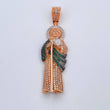 Pendant San Judas Tadeo 10gr / 5.7cm / White and Green Zircons Three 18K Golds $