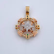 Pendant Compass 18.25gr / 4.1cm / Black Orange Green Fuchsia White Zircons Three 18K Golds $