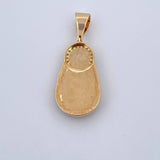 Pendant Virgin of Carmen 10.2gr / 4.1cm / White and Green Zircons 18K Yellow Gold $