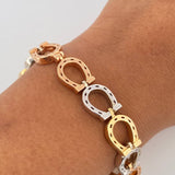 Horseshoe Bracelet 26.45gr / 7.7in / Three 18K Gold $